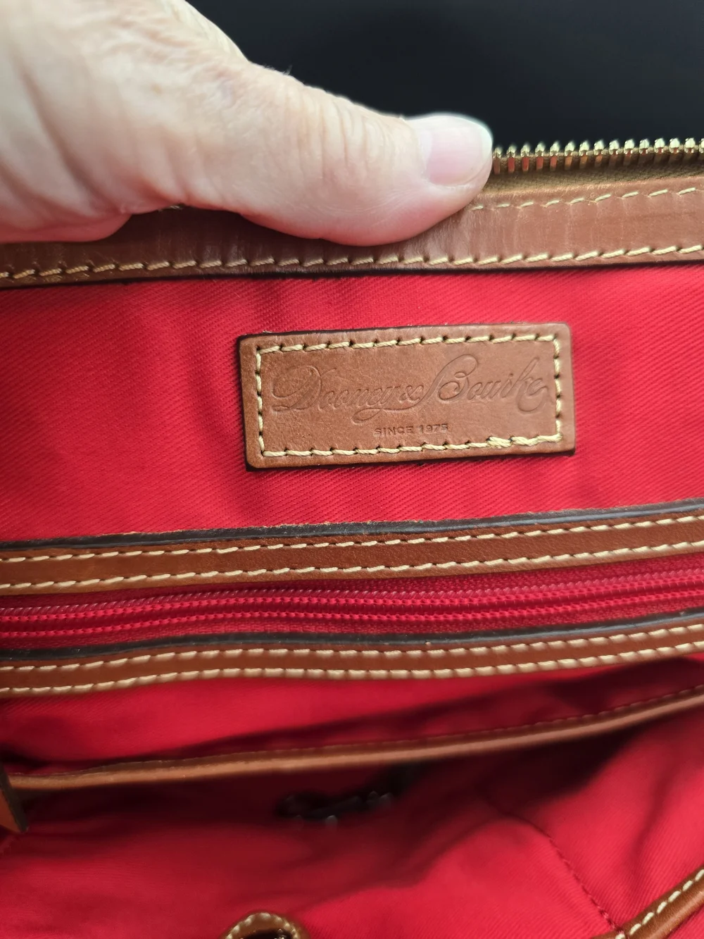 Dooney & Bourke Black and Brown Pebble Leather Satchel